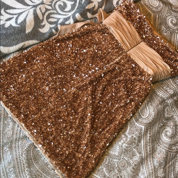 NWOT BADGLEY MISCHKA champagne sequin cocktail - Picture 4 of 6